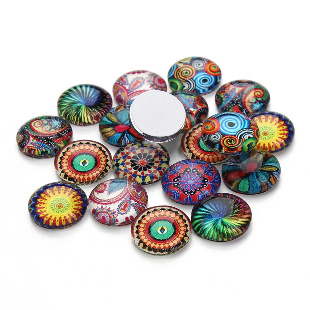 30PCS DIY Jewelry Accessories Creative DIY Ethnic Pattern Glass Patch Delicate DIY Ethnic Pattern Glass Interface Patch Exquisite DIY Ethnic Pattern Time Glass Patch DIY Jewelry Making Patch Supplies for DIY Jewelry Making Mixed Color Size 10MM