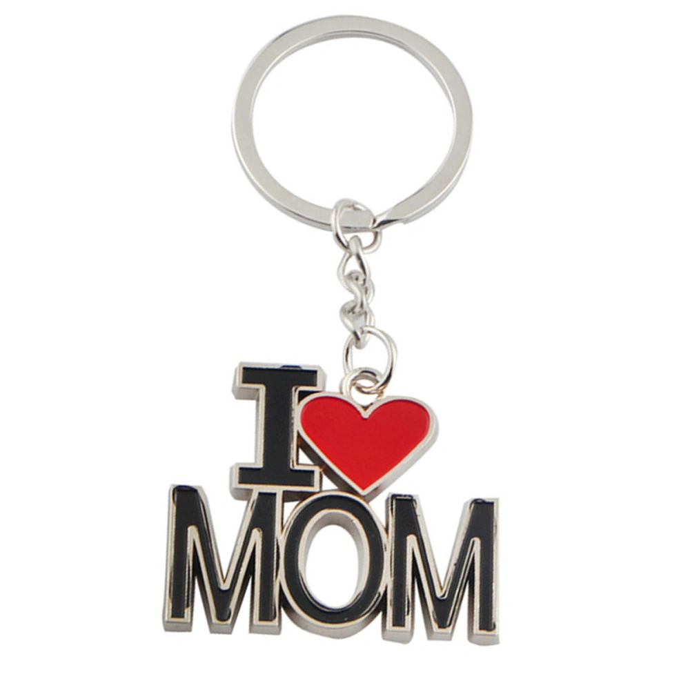 1pc I LOVE MOM Key Chain Fashion Metal Key Ring for Mother's Day Gift Birthday Present