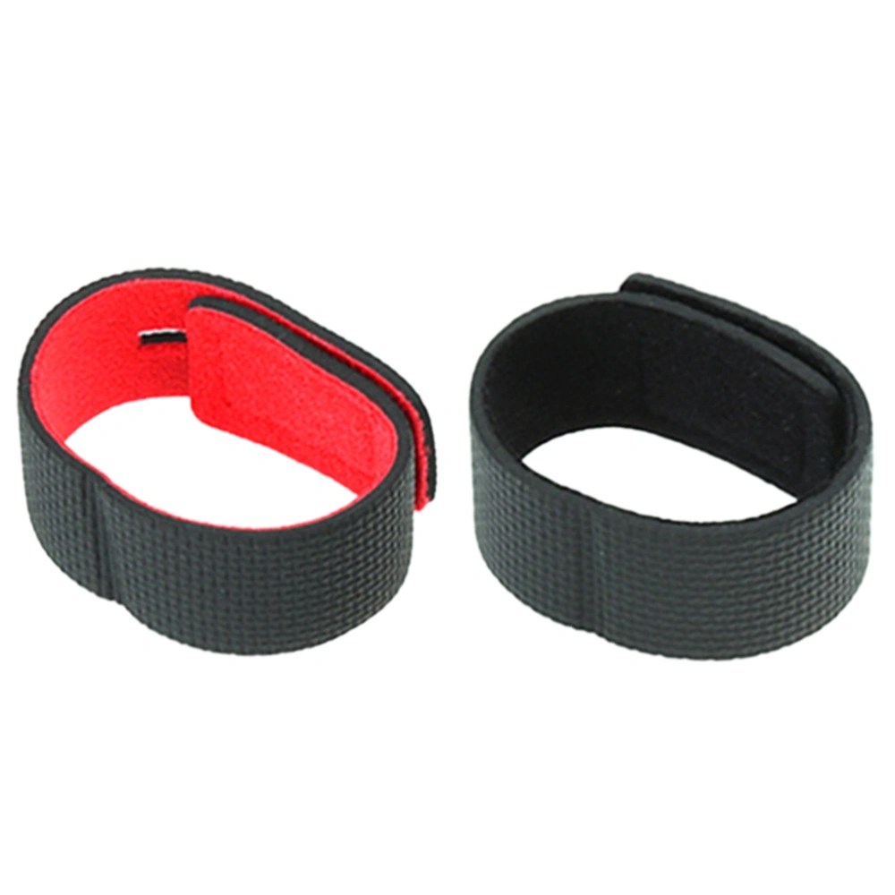 2pcs Multipurpose Loop Securing Straps Adhesive Anti-skid Straps Fixation Device Fishing Rod Bandage Fixture (Black and Red)