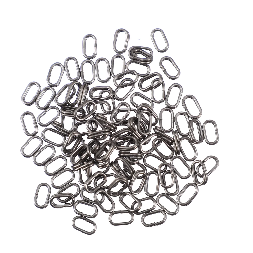 100pcs Stainless Steel Oval Split Rings Swivel Snap Carp Fishing Tackles