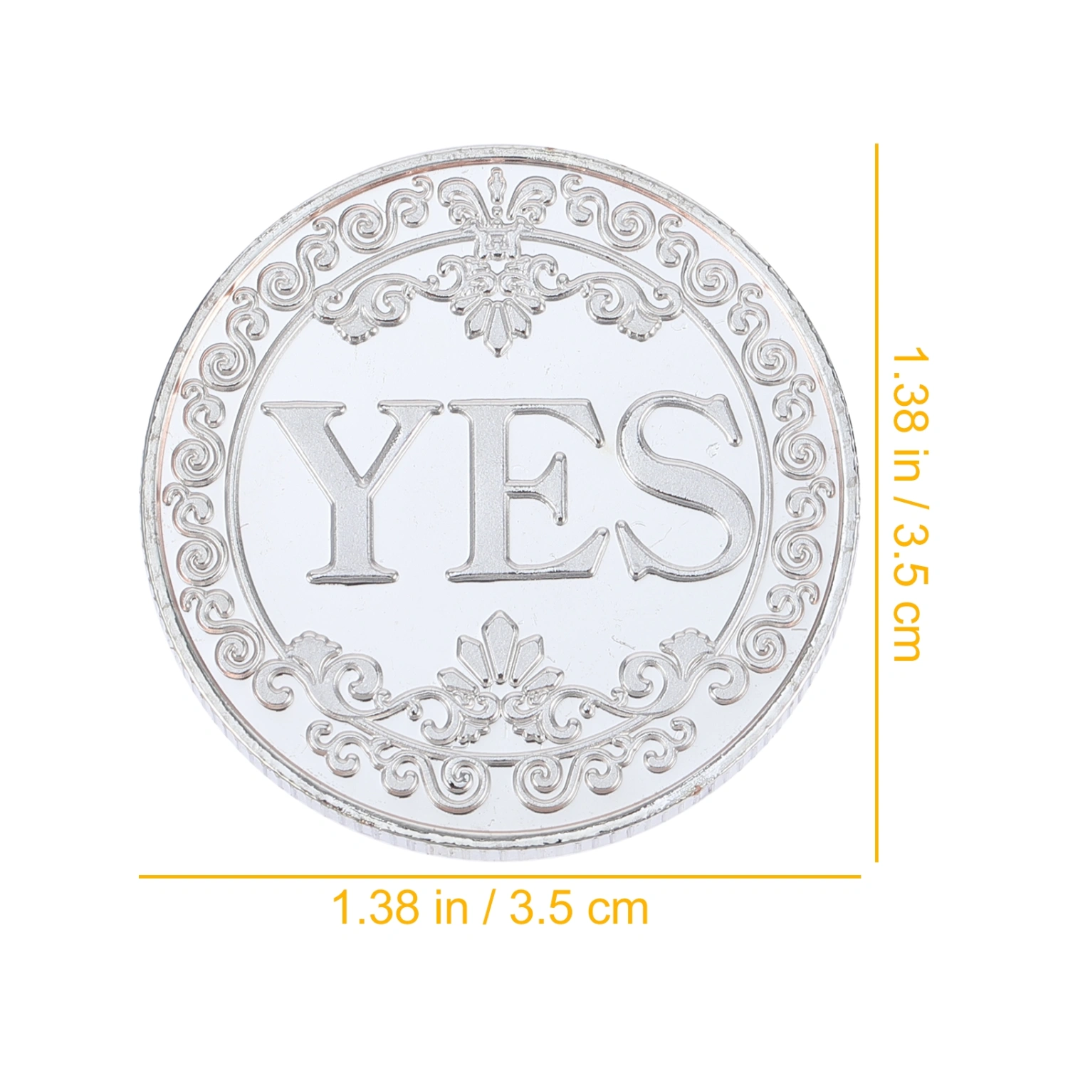 2 Pcs Yes or No Decision Making Coins Stainless Steel Commemorative Coins