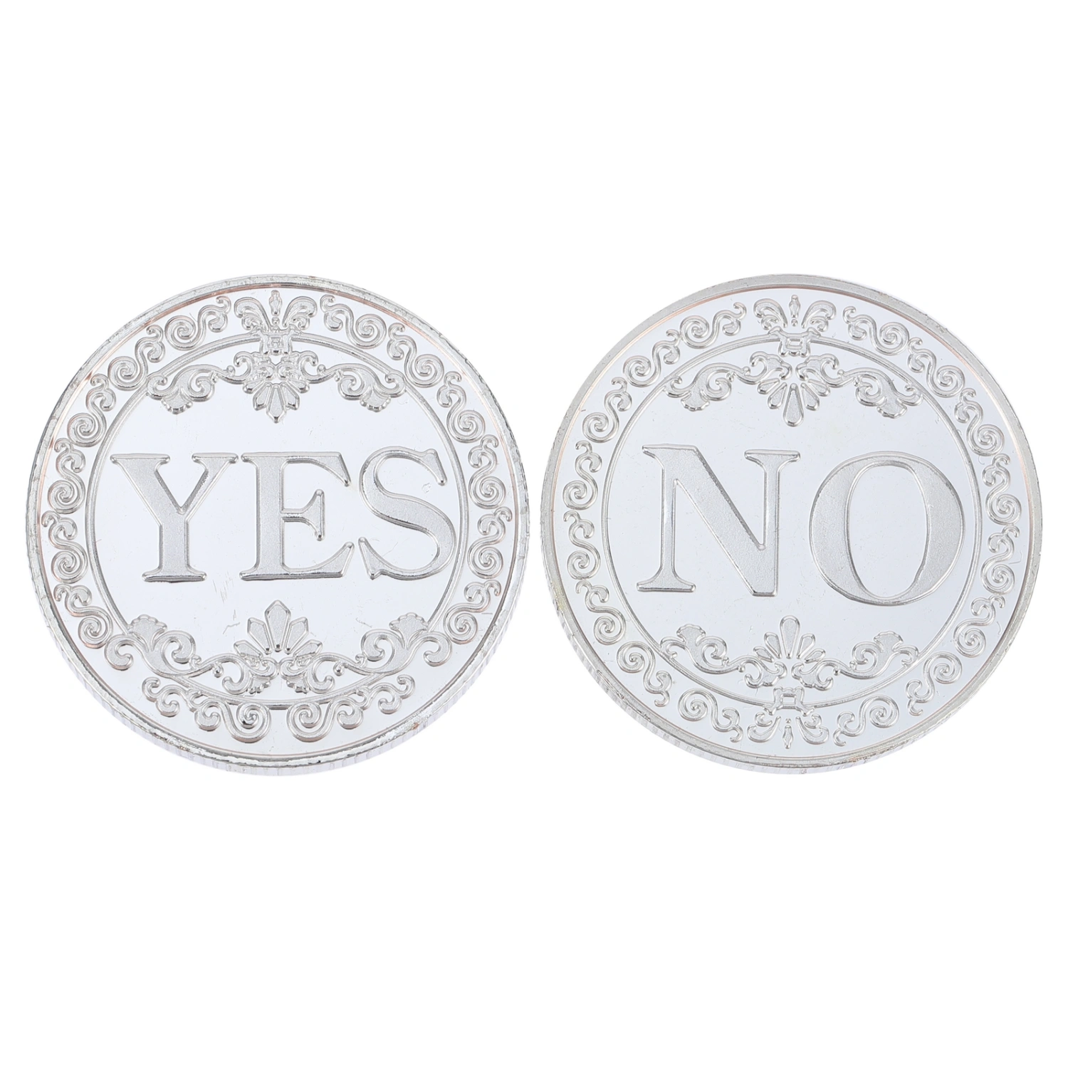 2 Pcs Yes or No Decision Making Coins Stainless Steel Commemorative Coins