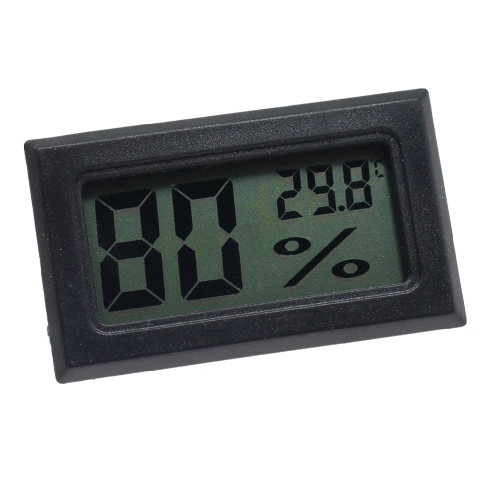 Multifunctional Digital Hygrometer Thermometer Large LCD Display Indoor Temperature Humidity Meter with Backlit Calender Clock Alarm (Black)