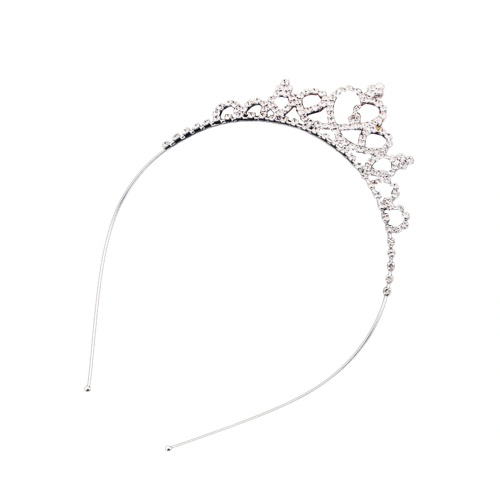 1pc Fashion Crown Headband Rhinestone Headdress Hair Clasp Handcraft Headwear for Women Lady