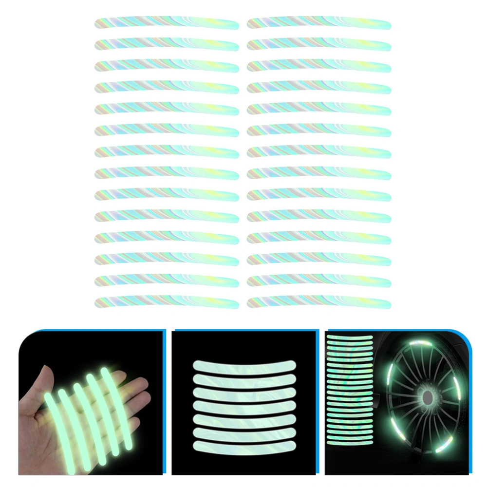 40pcs Glowing Rim Stickers Wheel Stripe Decoration for Car Motorcycle Cycling Bike