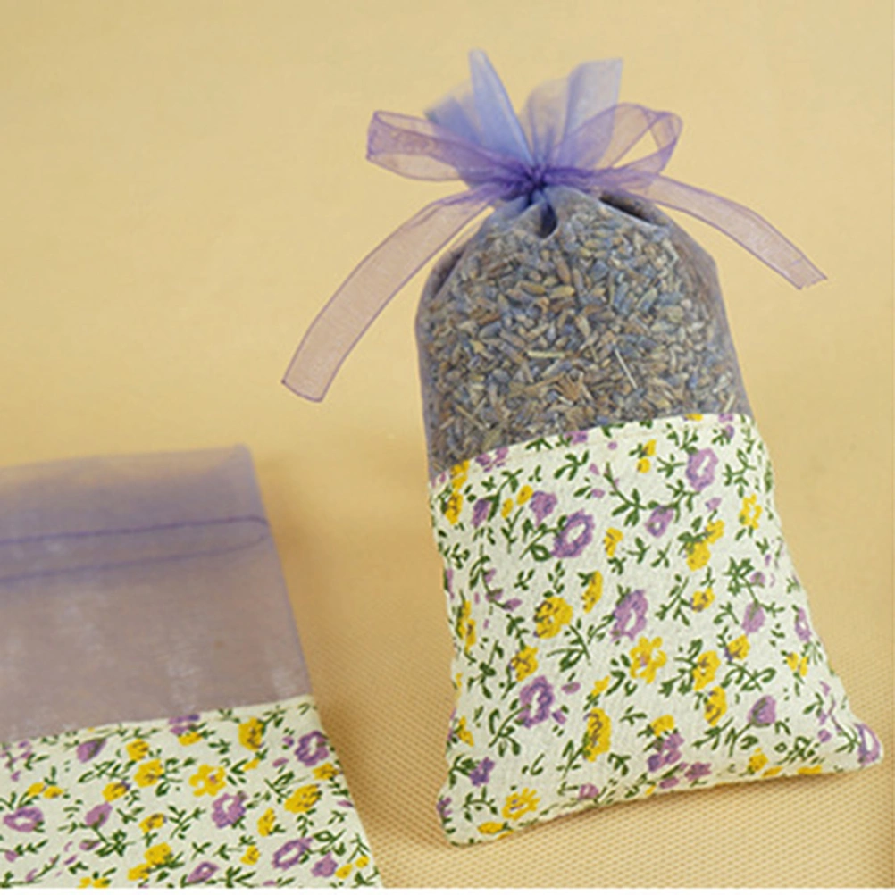 10pcs Empty Lavender Bags Flower Printing Sachets Bag Fragrance Pouch for Relaxing Sleeping Light Purple with Floral