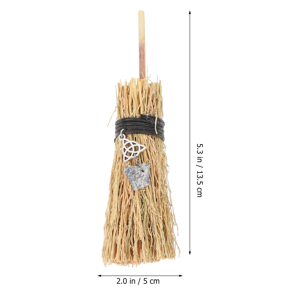 1pc Halloween Broom Prop Costume Ball Supply Photo Prop Witch Broom Decor