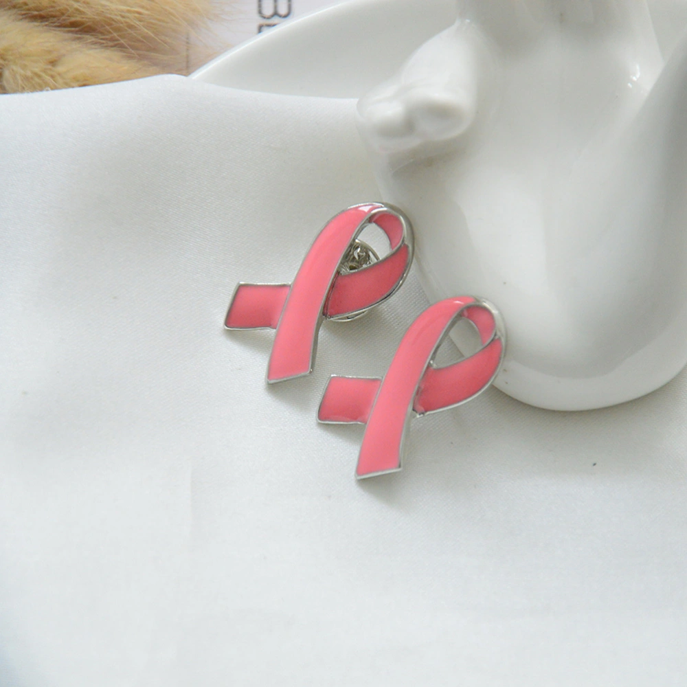 Ribbon Brooch Enamel Lapel Delicate Lapel Pin Metal Jewelry Accessories for Women(Pink)