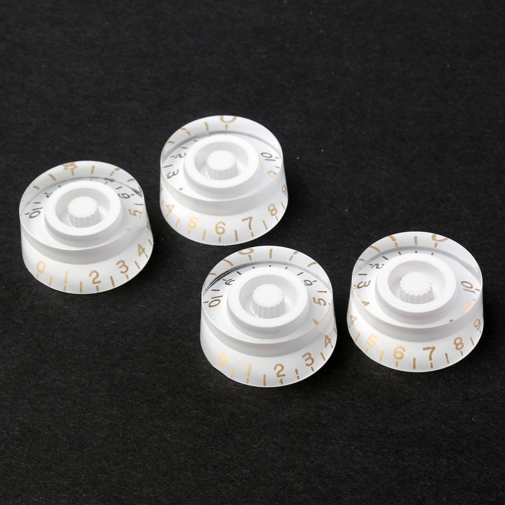 4PCS/Set Round Guitar Knobs Volume Tone Control Knobs Rotary Knobs Epiphone Style Electric Guitar Parts Replacement GD31 (White)