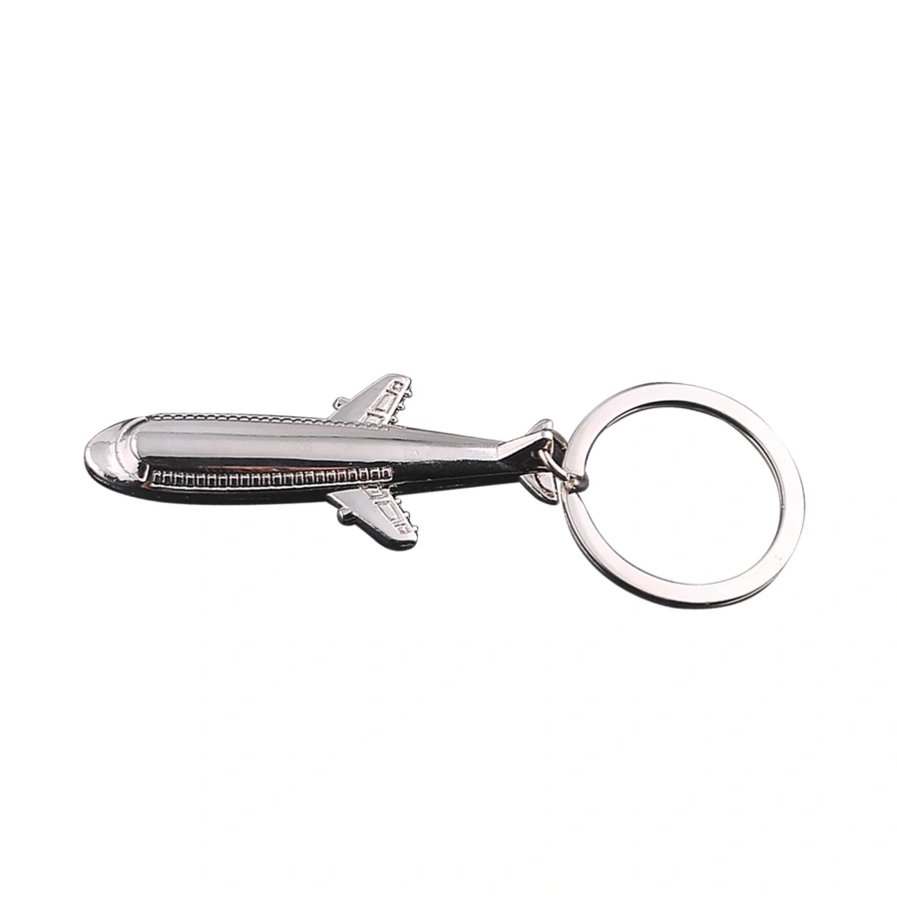 Air Plane Keyring Metal Keychain Cool Car Keyring Handbag Pendant Decoration Creative Gift Keyfob (Silver)