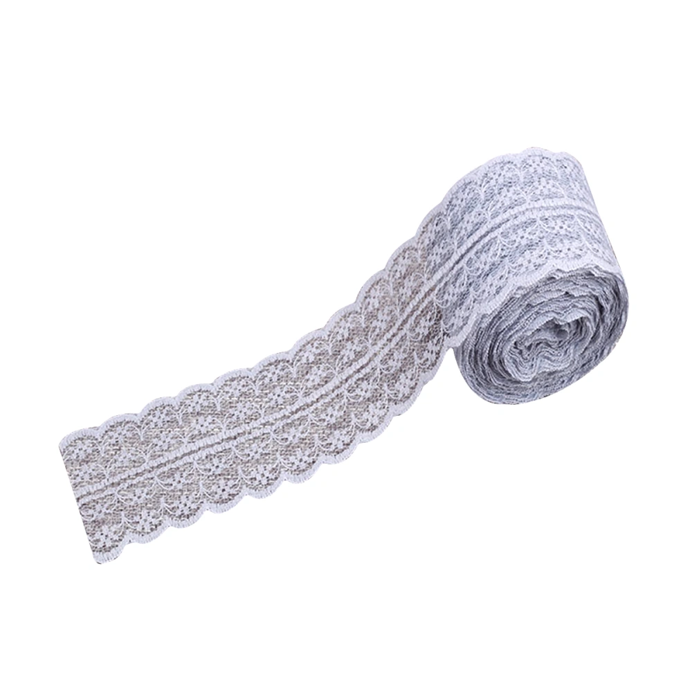 4.5cm Lace Trim Fabric Lining Clothing Flower Border Lace Clothing Accessory Embroidered Applique for Wedding Dress Lingerie (Grey)