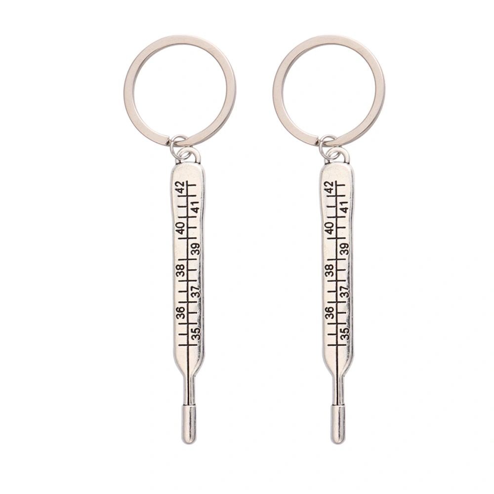 2pcs Thermometer Design Keychains Key Rings Pendant Key Holder Craft Ornaments  Gift