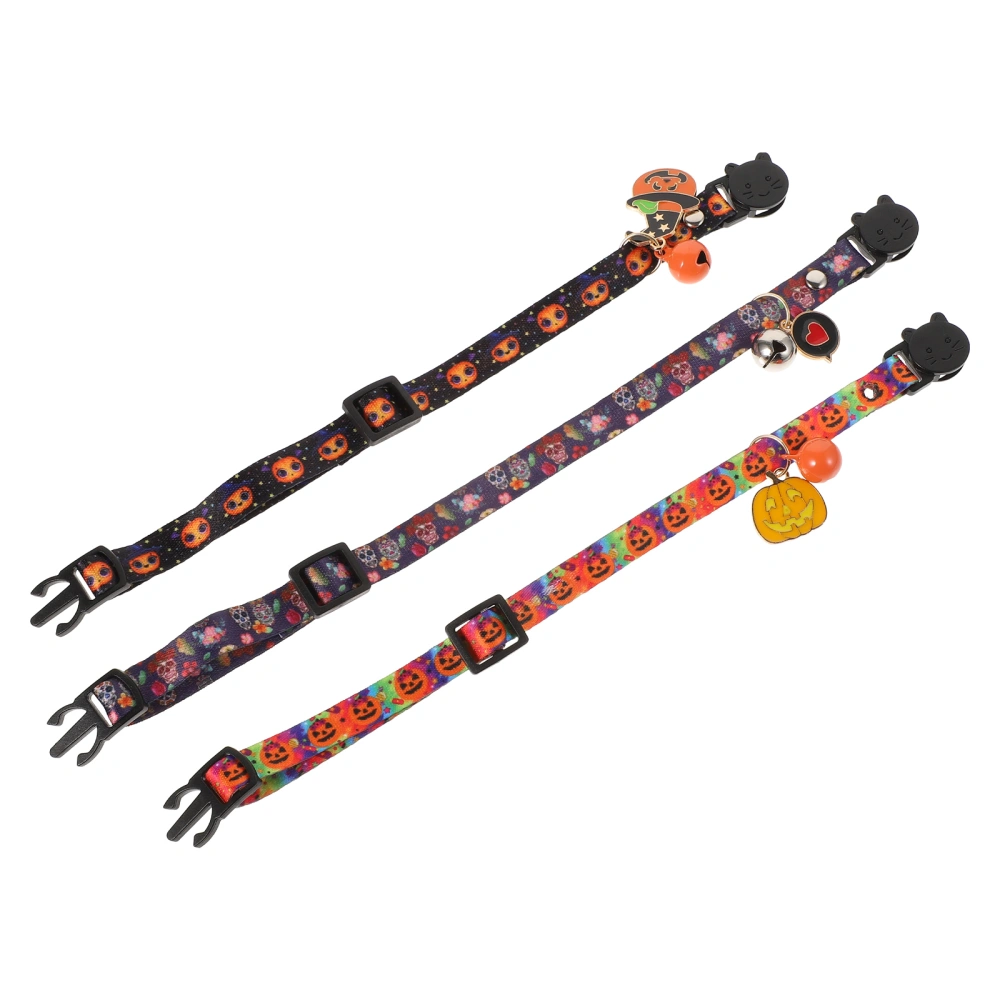 3Pcs Halloween Pet Collars Festival Dog Cat Collars Neck Decors Pet Supplies