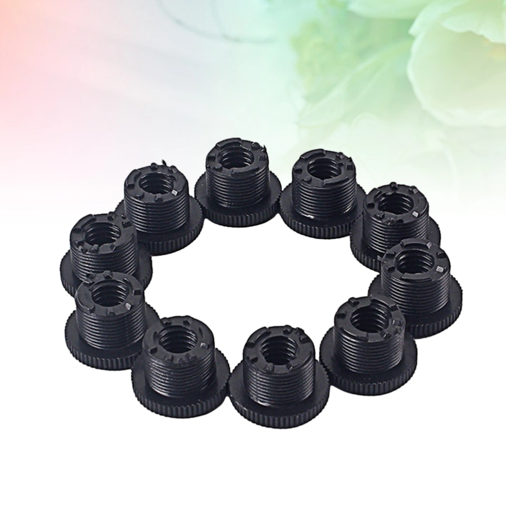 10Pcs SA16 5/8" Male to 3/8" Female Microphone Mic Stand Plasitc Adapter Thread Screw (Black)