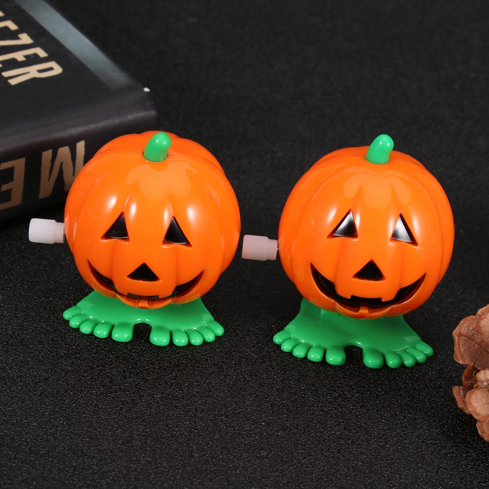 2pcs Halloween Wind up Toys Walking Jumping Props Pumpkin Clockwork Toy Horror Theme Party Favors