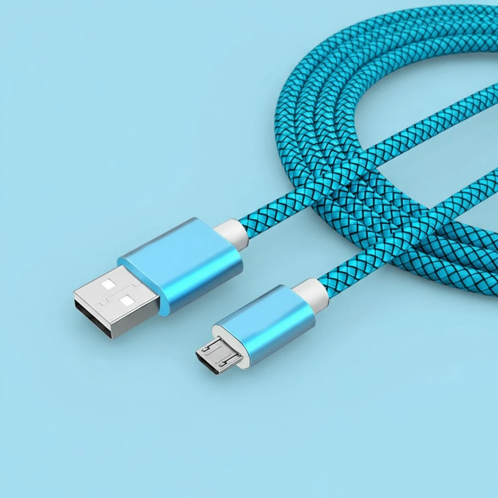 1 Meter 2.1A Charger Cable Nylon Braided Micro USB Data Sync and Charging Cable for Android Phones Tablets Galaxy S7/ S6/ Pixel/ Xperia/ Lumia (Blue)