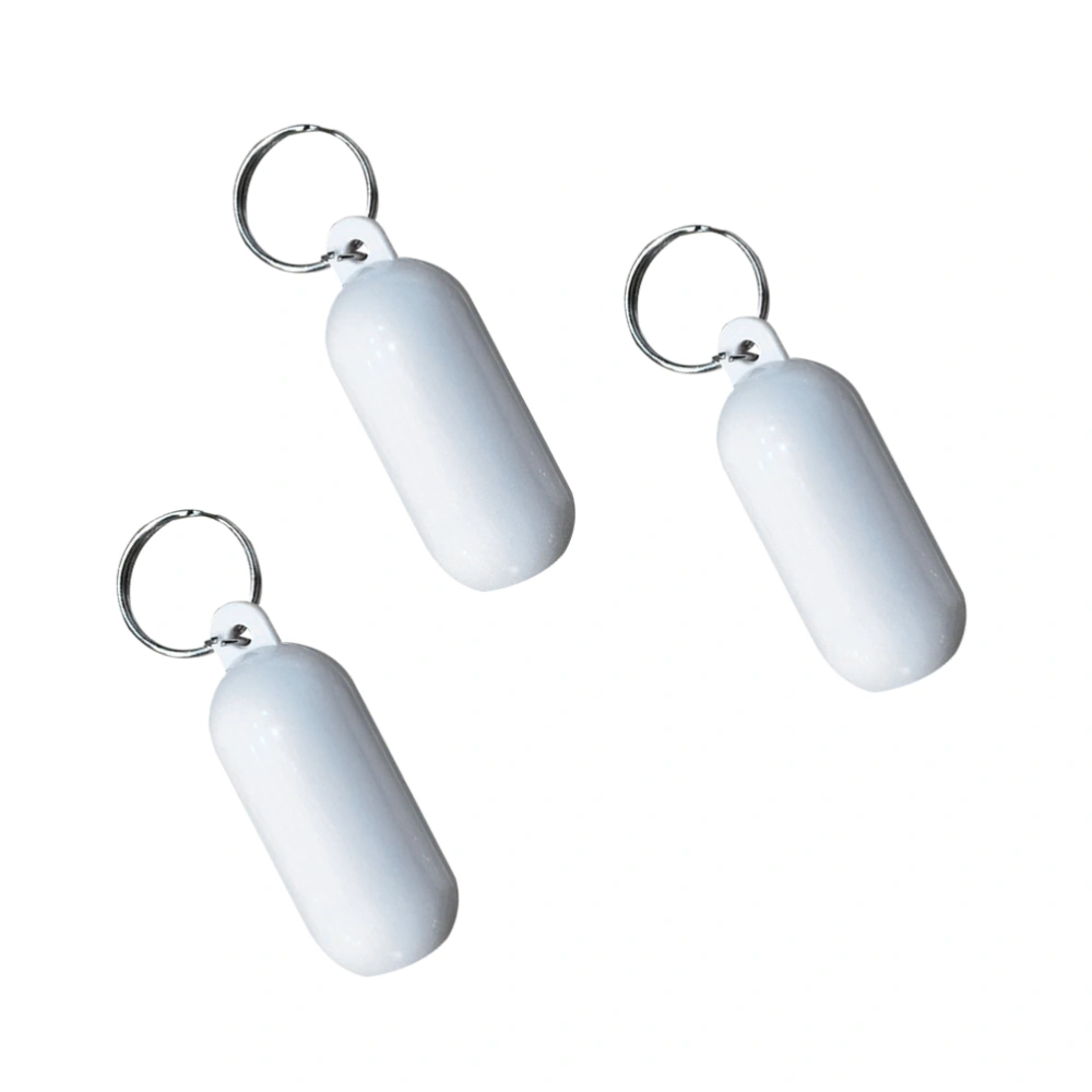 3Pcs Floating Key Ring Beach Floating Key Ring Plastic Floating Key Chain(White)