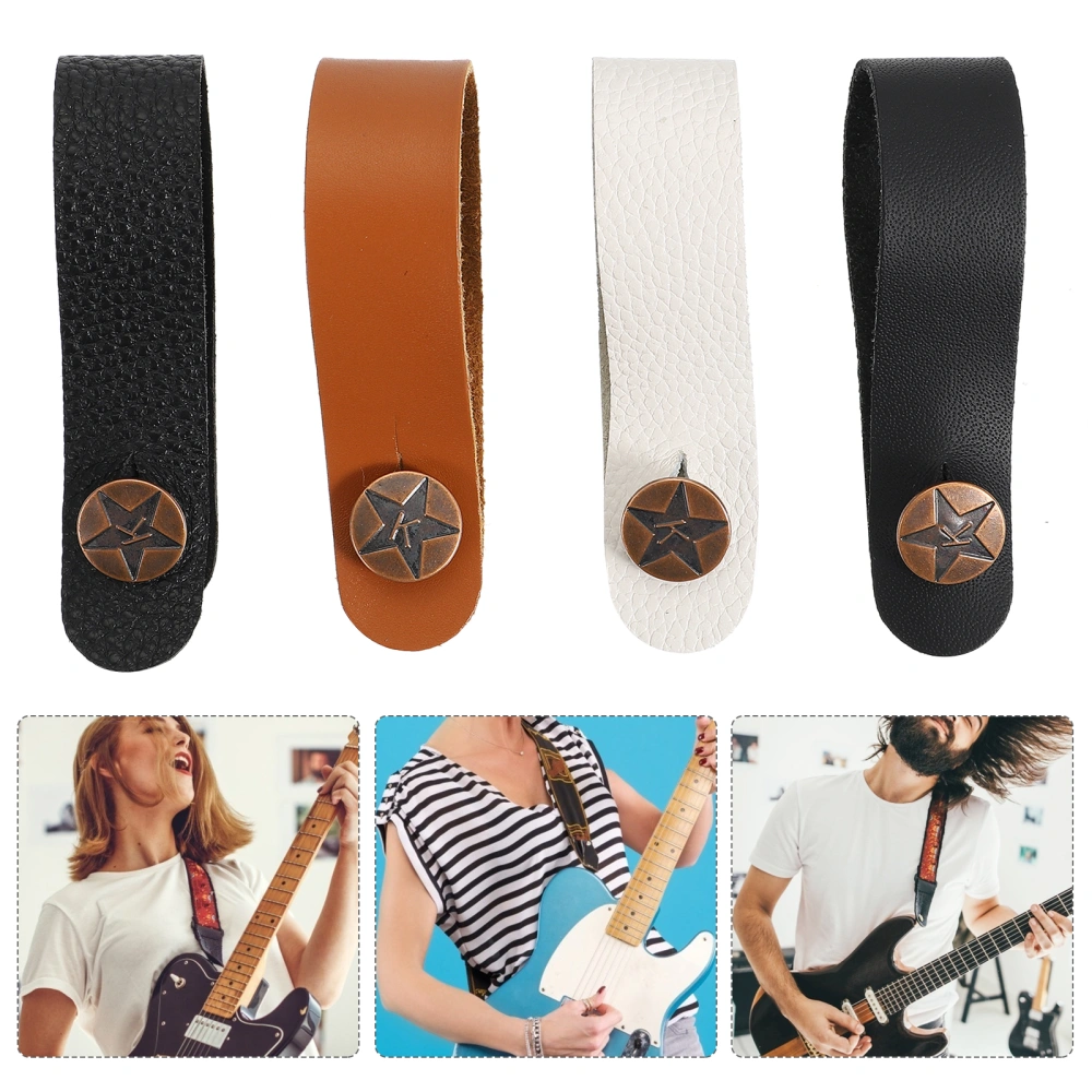 4Pcs Guitar Strap Hook Guitar Neck Strap Button Guitar Headstock Strap Tie