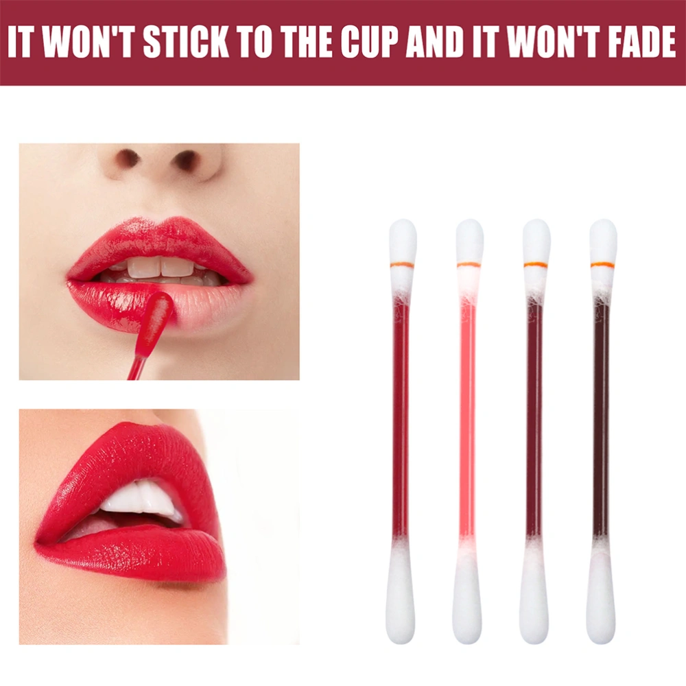 24pcs Creative Swab Design Lipstick Matte Lip Gloss Long Lasting Lip Gloss