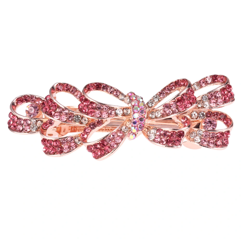 Crystal Rhinestone Hair Clips Shiny Flower Hair Barrettes Elegant Hair Accessory(Pink)