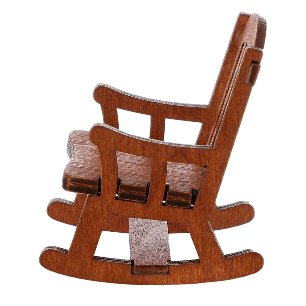 1pc Miniature Rocking Chair Model Doll House Ornament Mini Chair Adornment