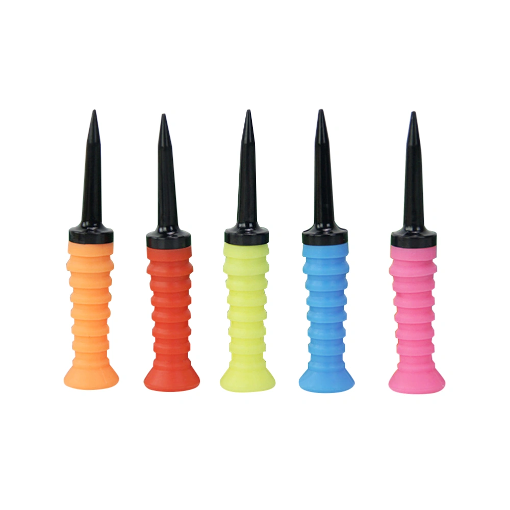 5pcs Professional Tee Plastic Tee Sports Tool Accessory for Outdoor (Orange Red Yellow Blue and Pink)