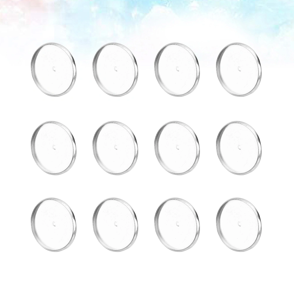 20Pcs DIY Brooch Accessories Stainless Steel Round Plates Clasp Badge Buckle DIY Breastpin Bottom Trays (18MM Inside Diameter)