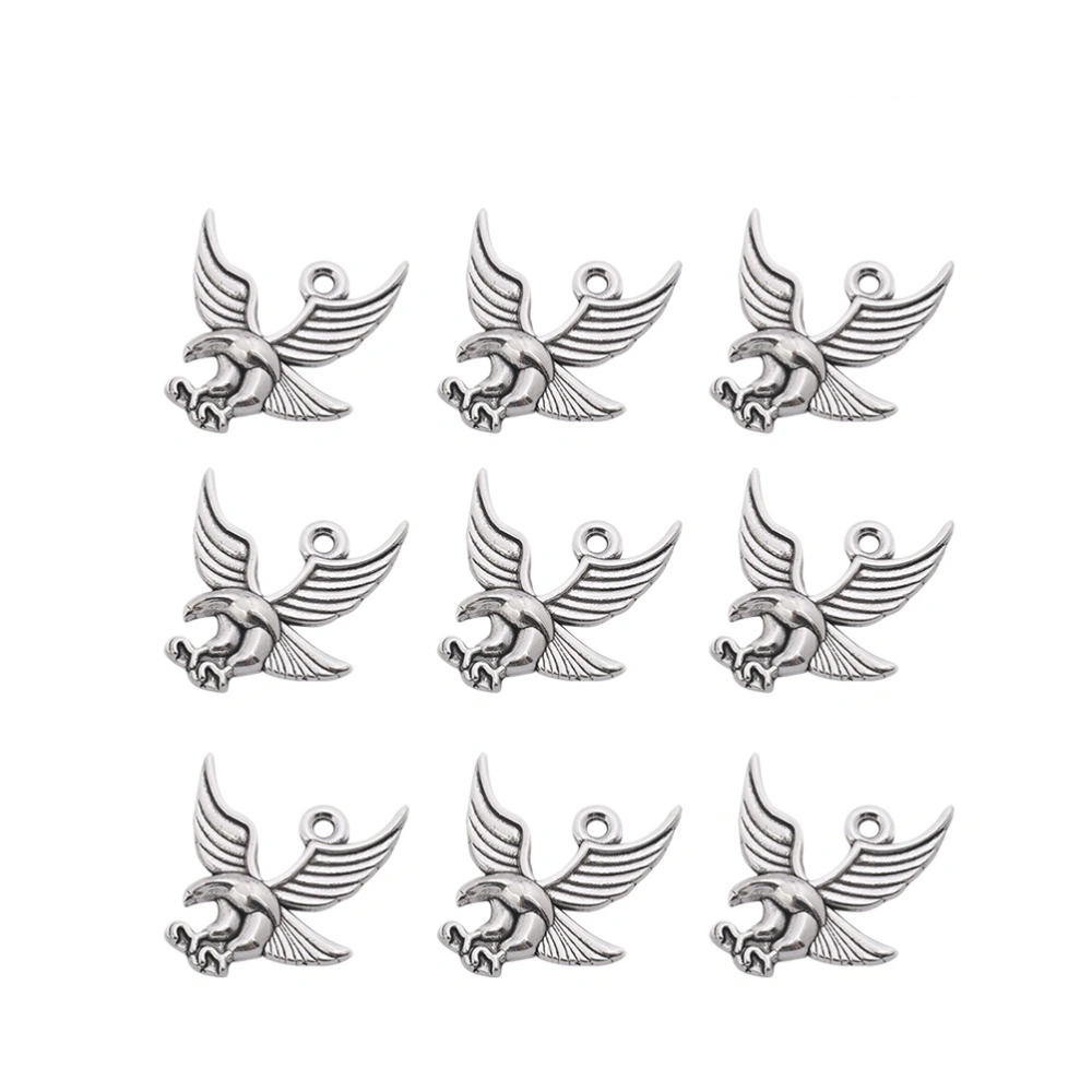 20pcs Alloy Eagle Pendant Charms DIY Jewelry Making Accessories for Necklace Bracelet (Silver)