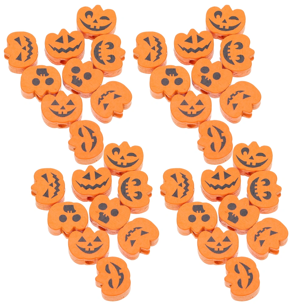 40Pcs  Pumpkin Wooden Bead DIY Adornment Accessories DIY Bead Craft Accessories