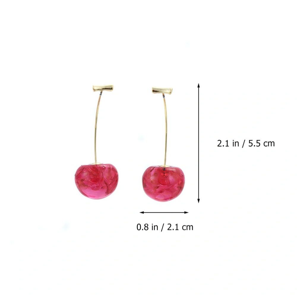 1 Pair Fashion Earrings with Cherry Charm Ear Studs Great Women Jewelry Gift