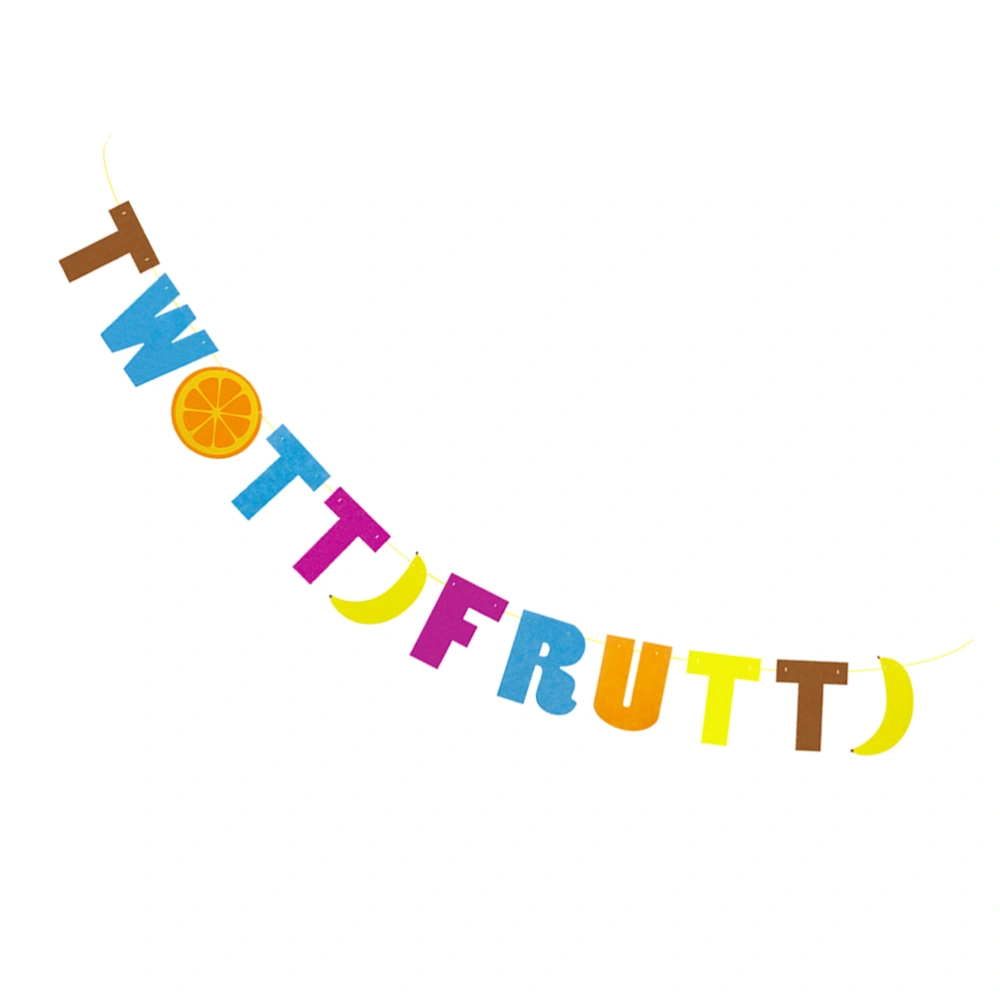 1pc TWOTTL FRUTTL Shape Adorable Birthday Garland Banner for Kids Birthday Party Decoration (Assorted Color)