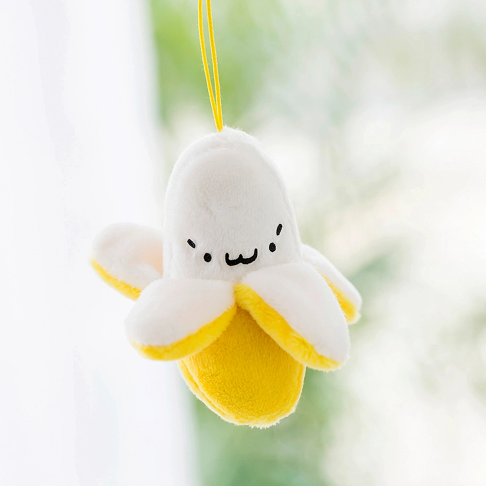 3pcs Plush Banana Shape Bags Hanging Creative Plush Banana Toy Beautiful Gift for Baby Bag Cellphone (Yellow)