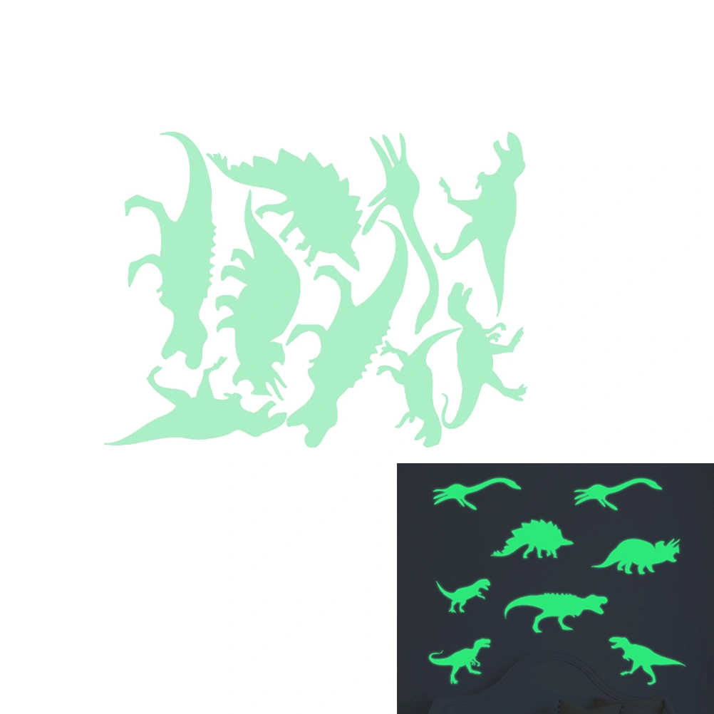 Cartoon Luminous Wall Sticker Glow in the Dark Dinosaur Fluorescent Wall Decal Home Decor Kids Room Decoration (KW3210)