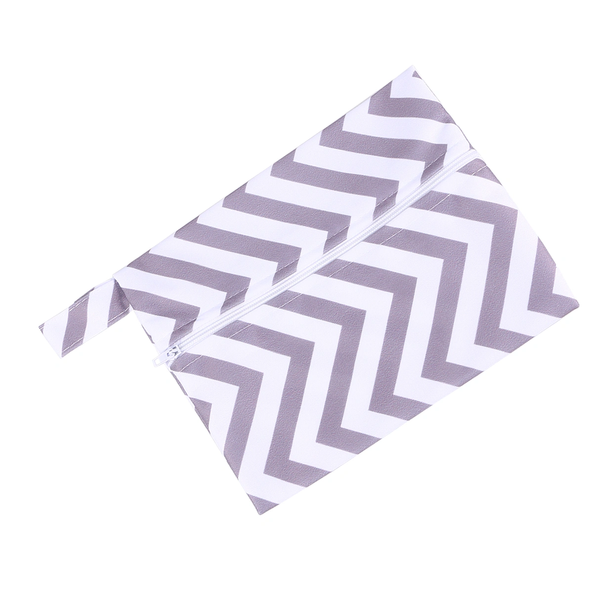 Baby Diaper Bag Washable Waterproof Diaper Storage Pouch for Outdoor Walking (Gray Stripe Printing Pattern)