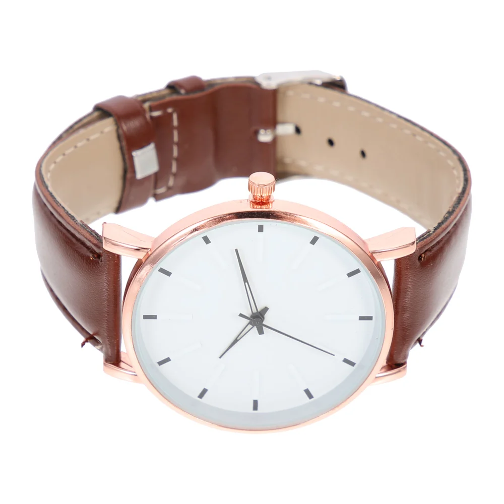 Business Wristwatch Casual Watch Leather Belt Watch Thin Quartz Watch for Gift