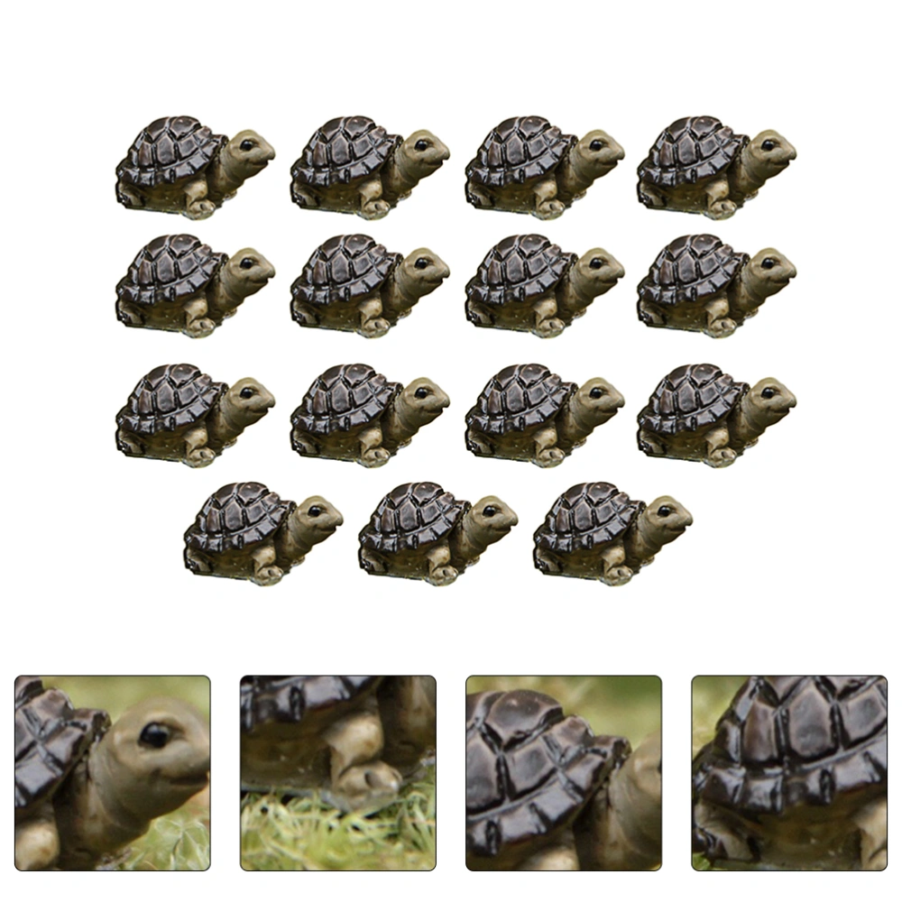 15pcs Micro Landscape Ornament Garden Tortoise Ornament Succulent Decoration