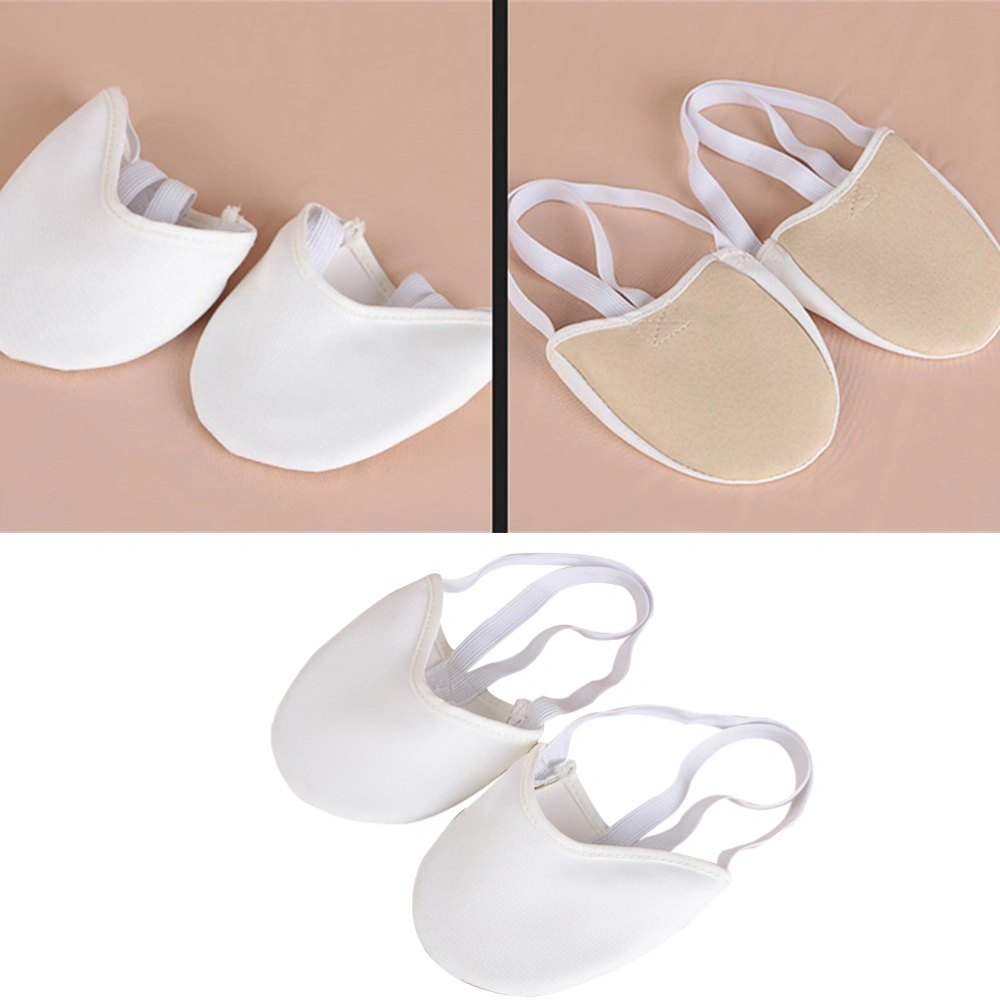 Half Sole Stretch Women Dance Shoe Exercise Rhythmic Gymnastics Shoes Slippers Non-slip Belly Dancing Shoes for Adult(White,M)