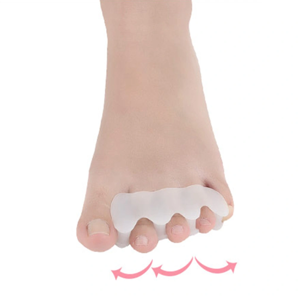 1 Pair of Toe Spacers Bunion Relief Toe Separators Straightener Corrector for Hallux Valgus (White)