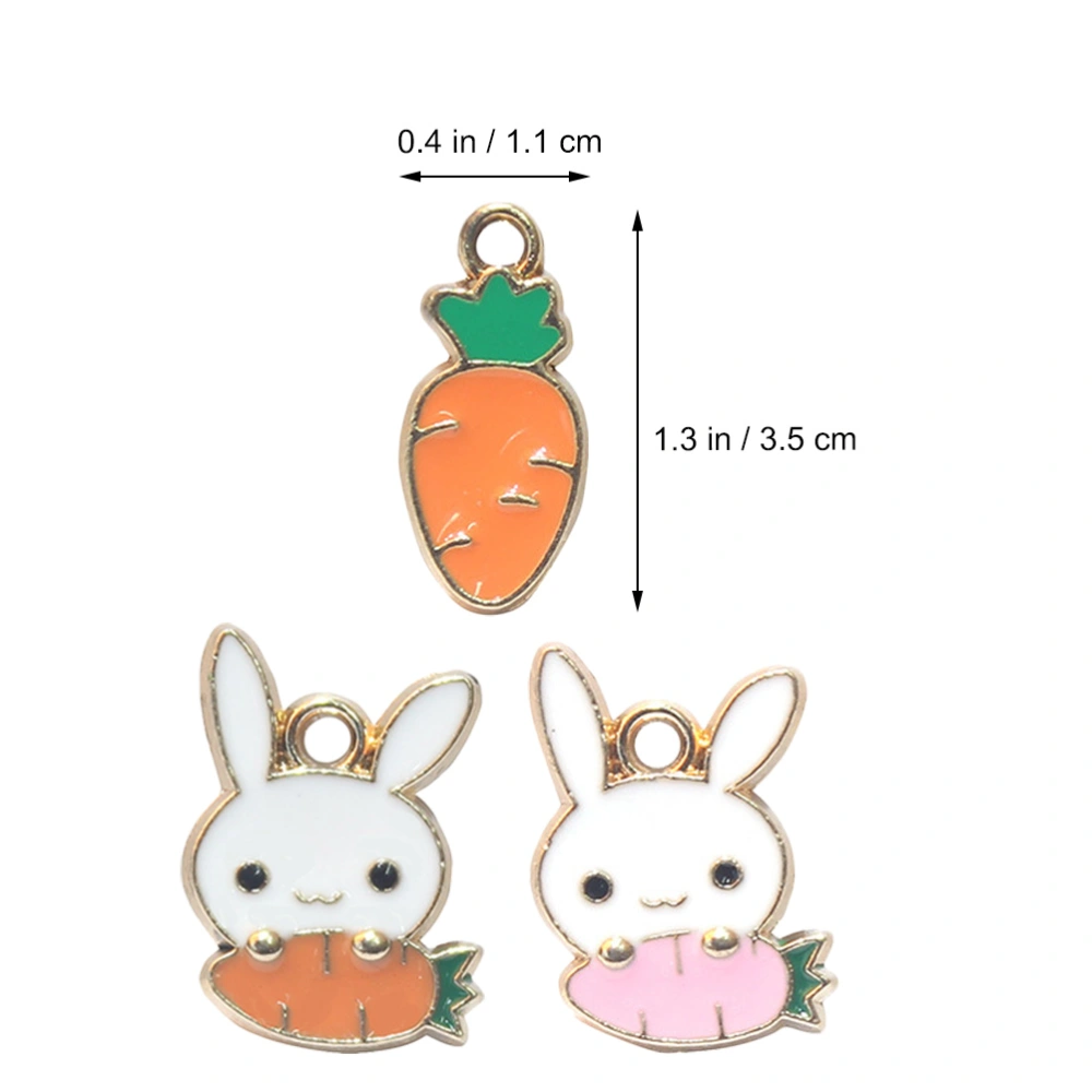 30 Pcs Easter Alloy Charms Lovely Carrot Pendant Charms DIY Earring Accessories