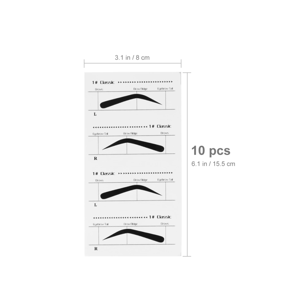 Frcolor 10PCS Eyebrow Stencils Adhesive Eye Brow Grooming Shaping Templates DIY Makeup Beauty Tools