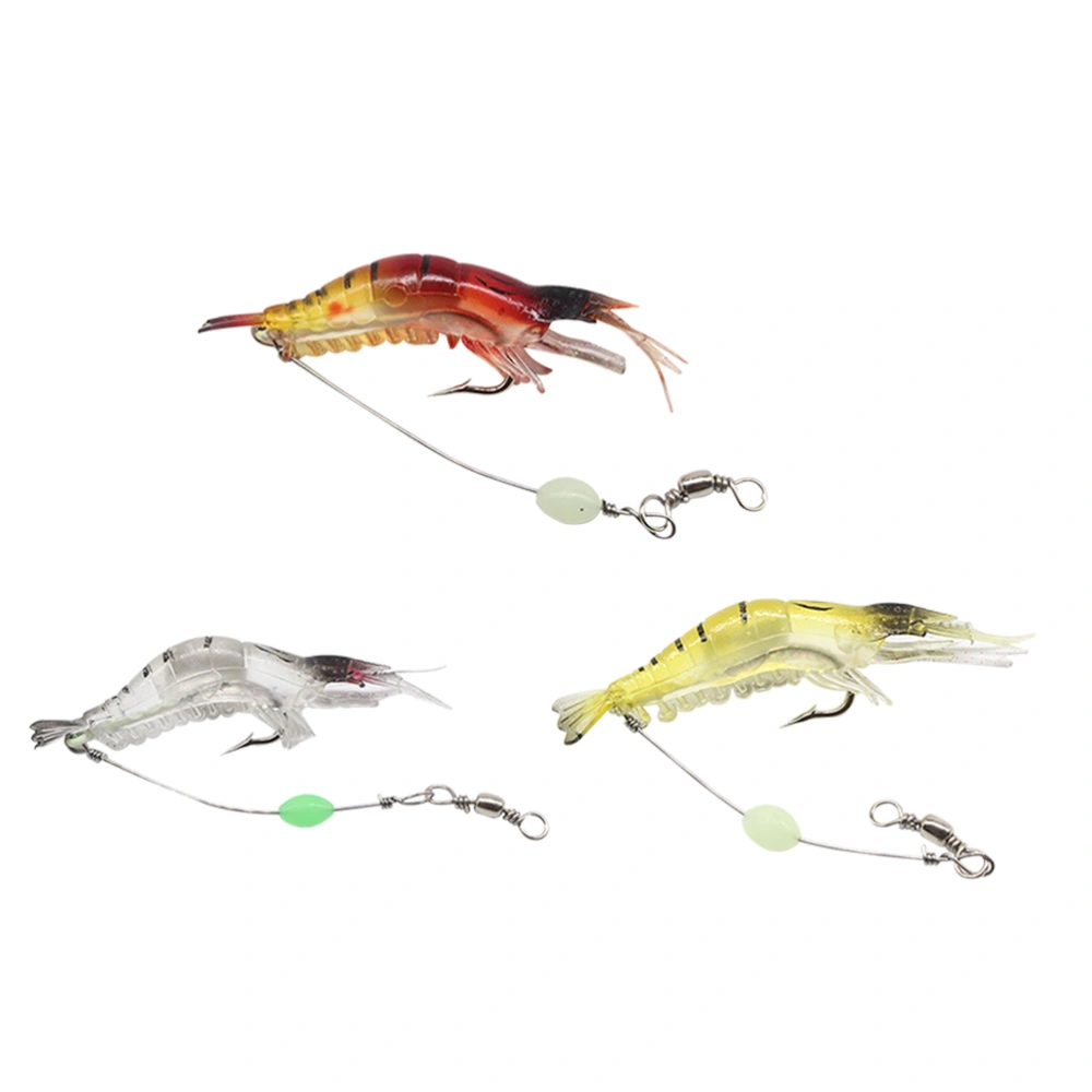 3pcs Noctilucence Simulation Fishing Baits Life-like Bionic Shrimp Lure for Bass Trout Salmon