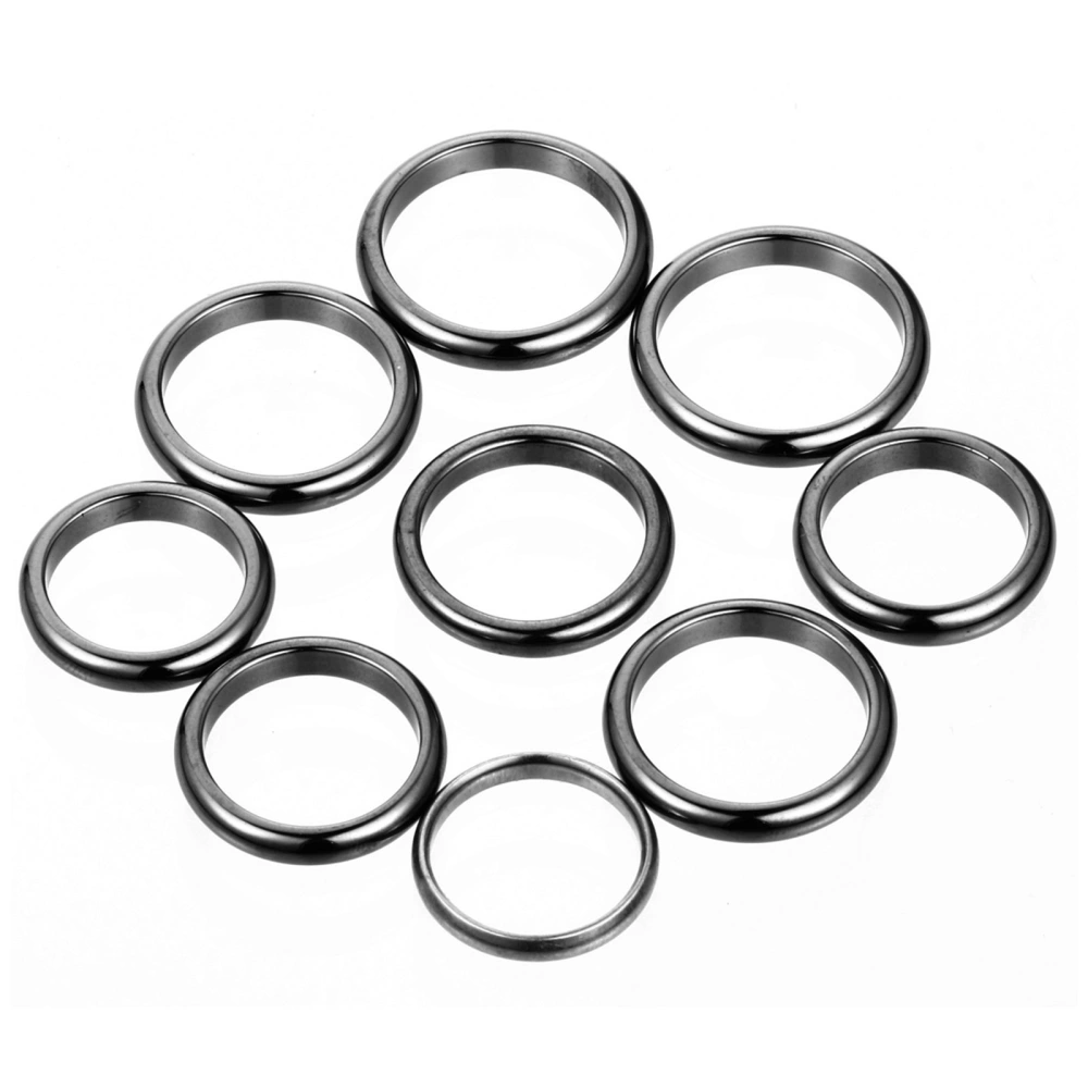 8 Pcs 1 Set Multipurpose Finger Rings Practical Treatment Rings (Black)