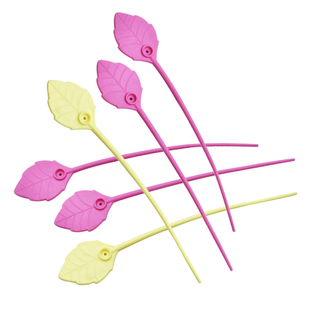 10 Pcs Mixed Multi-Use Silicone Leaf Shaped Tie Wraps Food Saver Sealing Clamp Cable Clips Earphone Cord Organizer(Random Color)