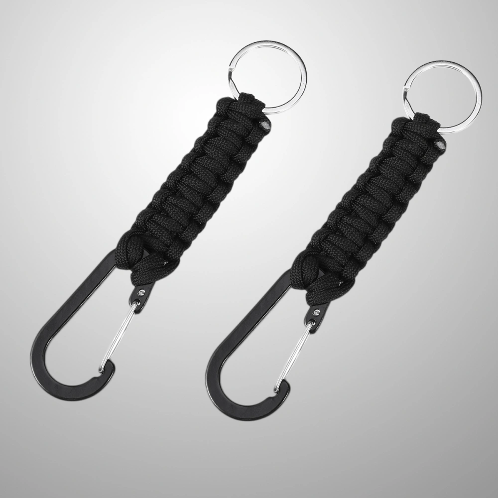 2pcs Aluminum Carabiner D-Ring Key Chain Keychain Clip Hook Alloy Umbrella Rope Outdoor Buckle Camping Equipment