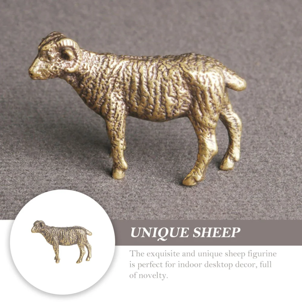 Desktop Brass Craft Ornament Household Brass Sheep Decoration Mini Brass Sheep