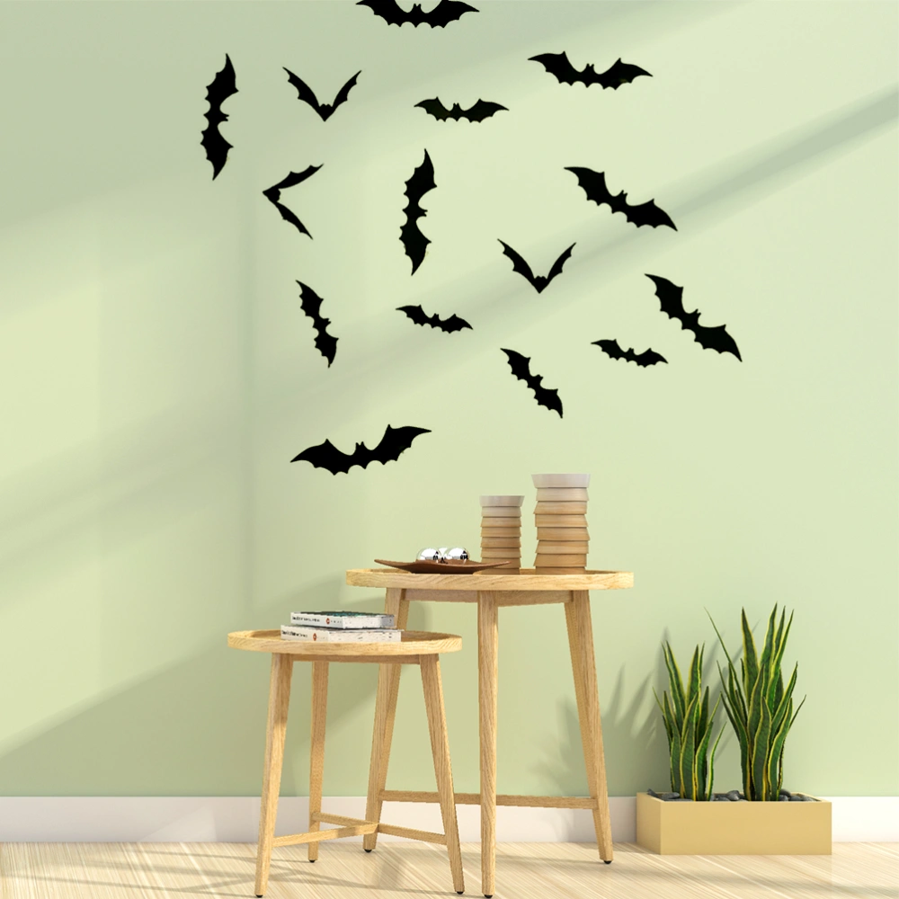 36pcs Bat 3D Stickers DIY PVC Bat Wall Stickers Decorative Decals Home Halloween Decoration Wallpapers for Kids Room Baby Room