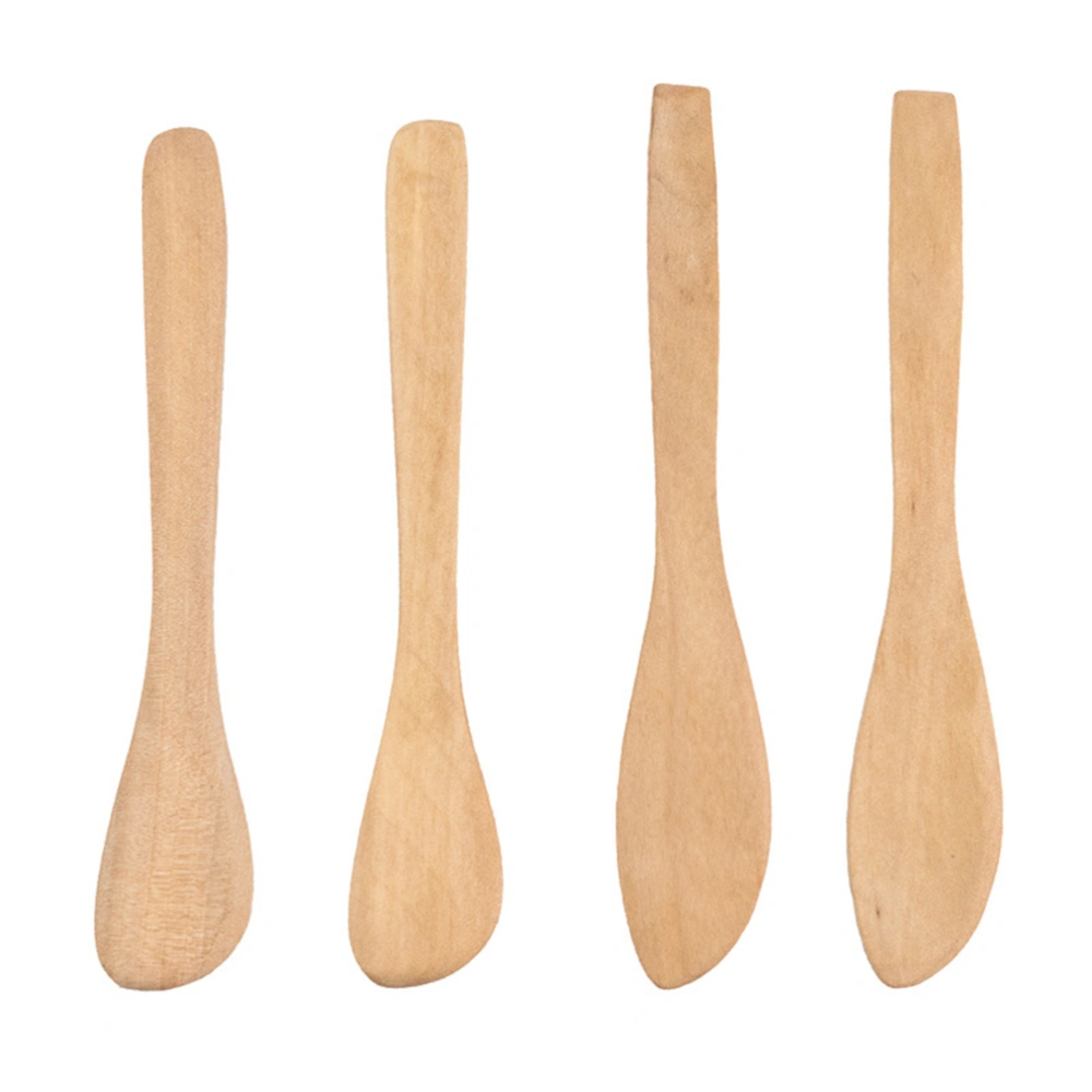 4 Pcs Japanese-style Lotus Wood Bread Natural Practical Butter Pointed Head Jam Home Kitchen Supply - 15.5x2.7cm (Picture 1)