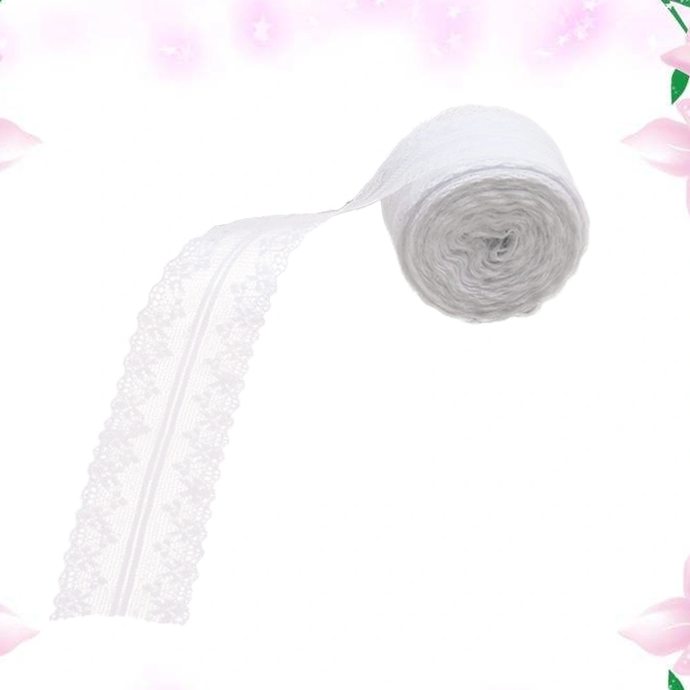 10 meters/roll Lace Ribbon Embroidered Net Lace Trim Ribbon for Dress Table Runner Curtain(White)