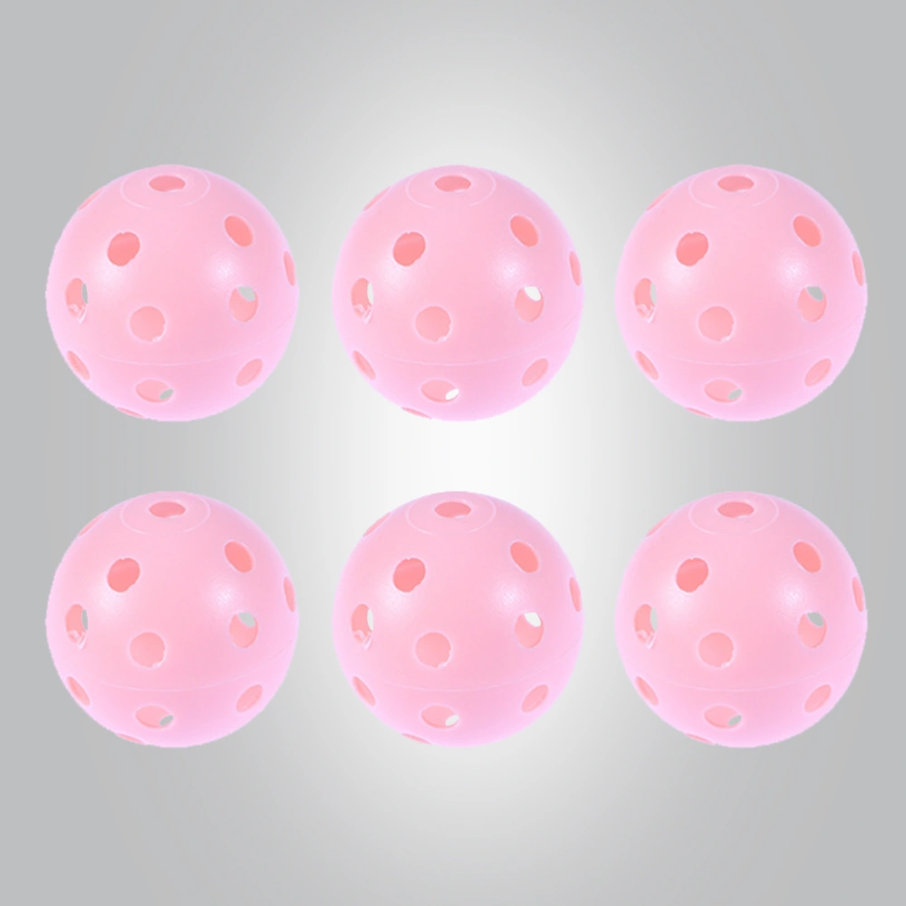 6PCS Plastic Balls Ball Sets for Indoor and Outdoor Courts (Pink)