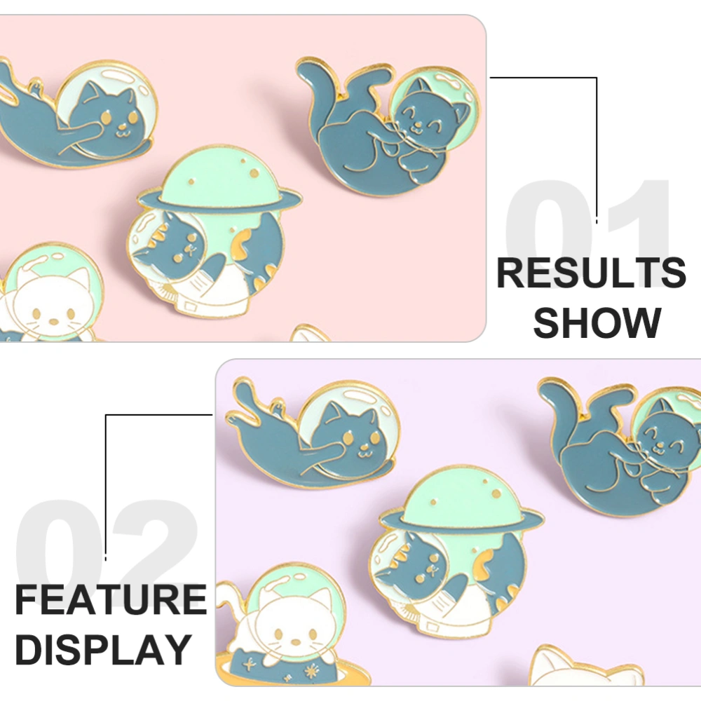 5pcs Creative Cartoon Brooches Planet Space Badges Breast Brooches Decors Random Style